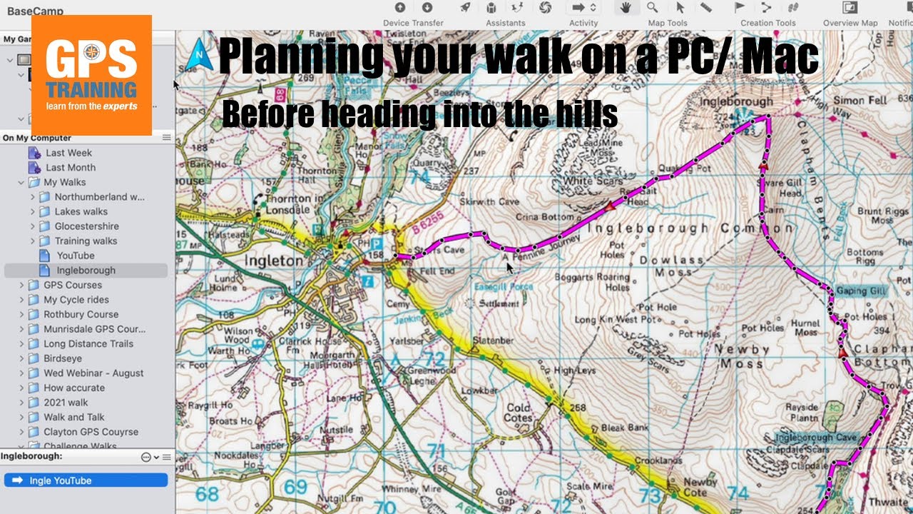 Planning a route using Garmin BaseCamp