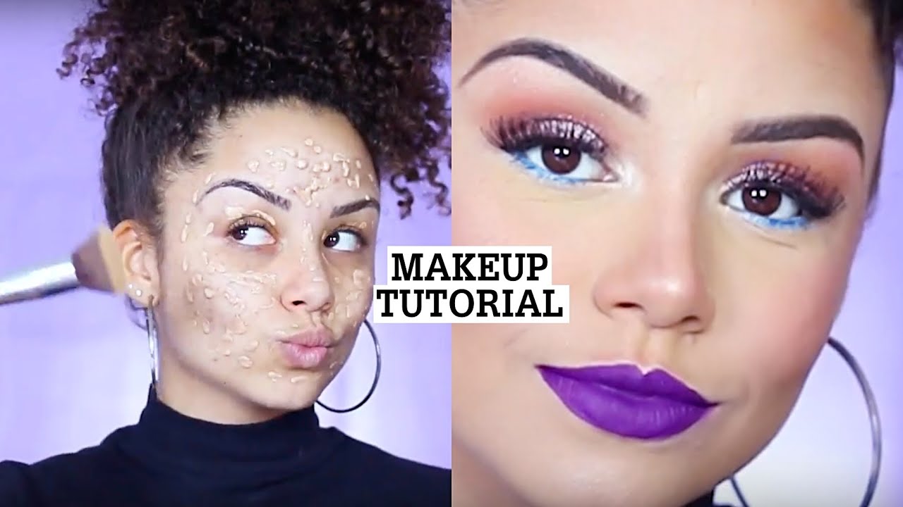 MAKE FÁCIL E DIFERENTE PRA FICAR GATA! 🐱✨ (azul, marrom e roxo) | #AnaTodoDia 12