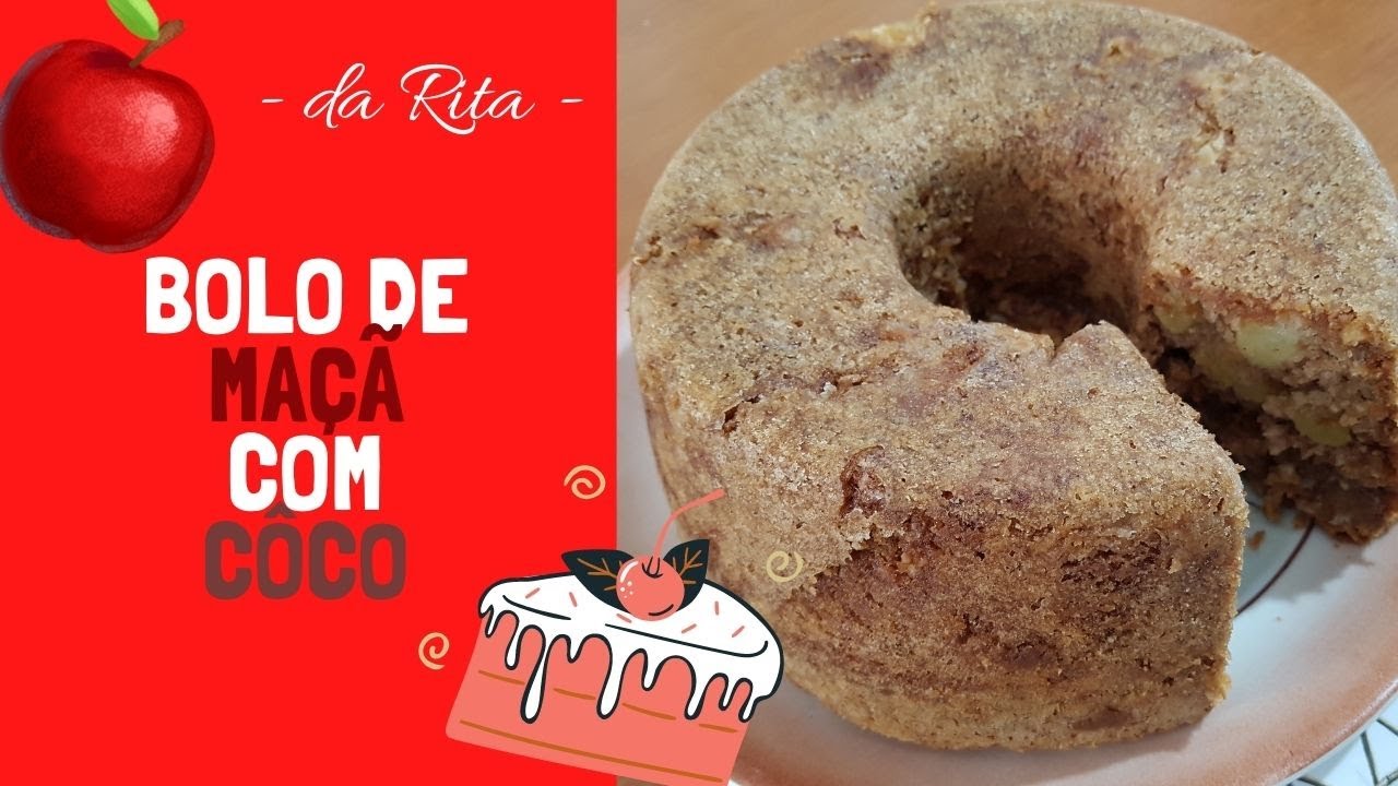 Bolo de Maçã com Côco! Macio e cremoso, fácil de preparar!