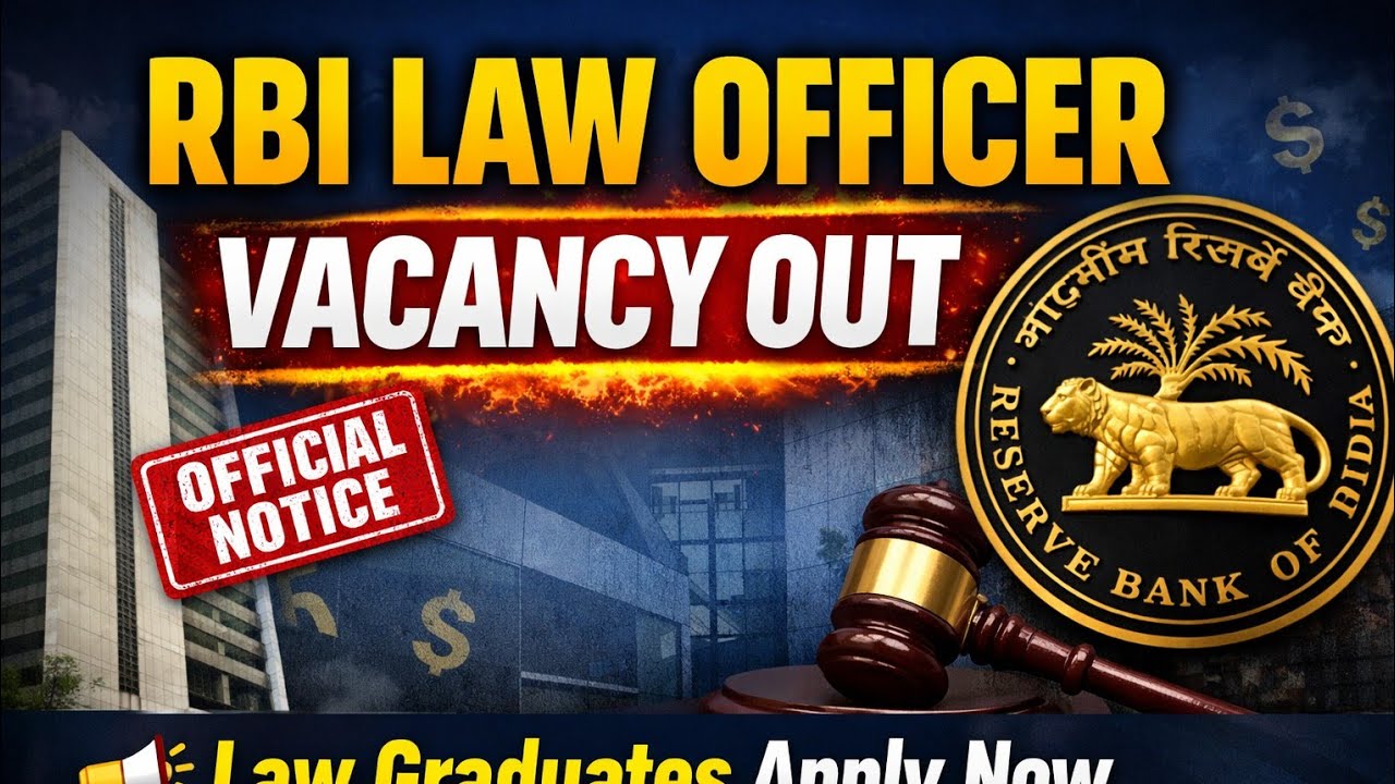 RBI law officer vacancy out 2026