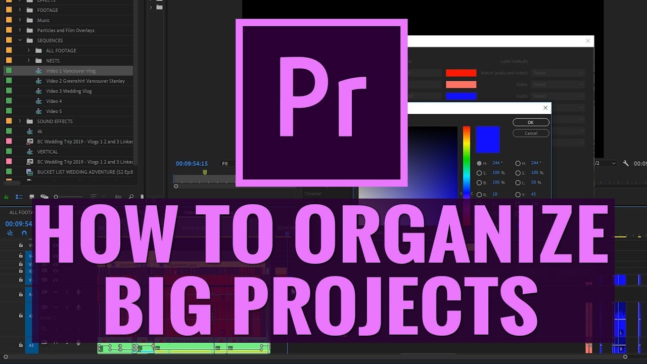 Как организовать КРУПНЫЕ ПРОЕКТЫ в Premiere Pro CC