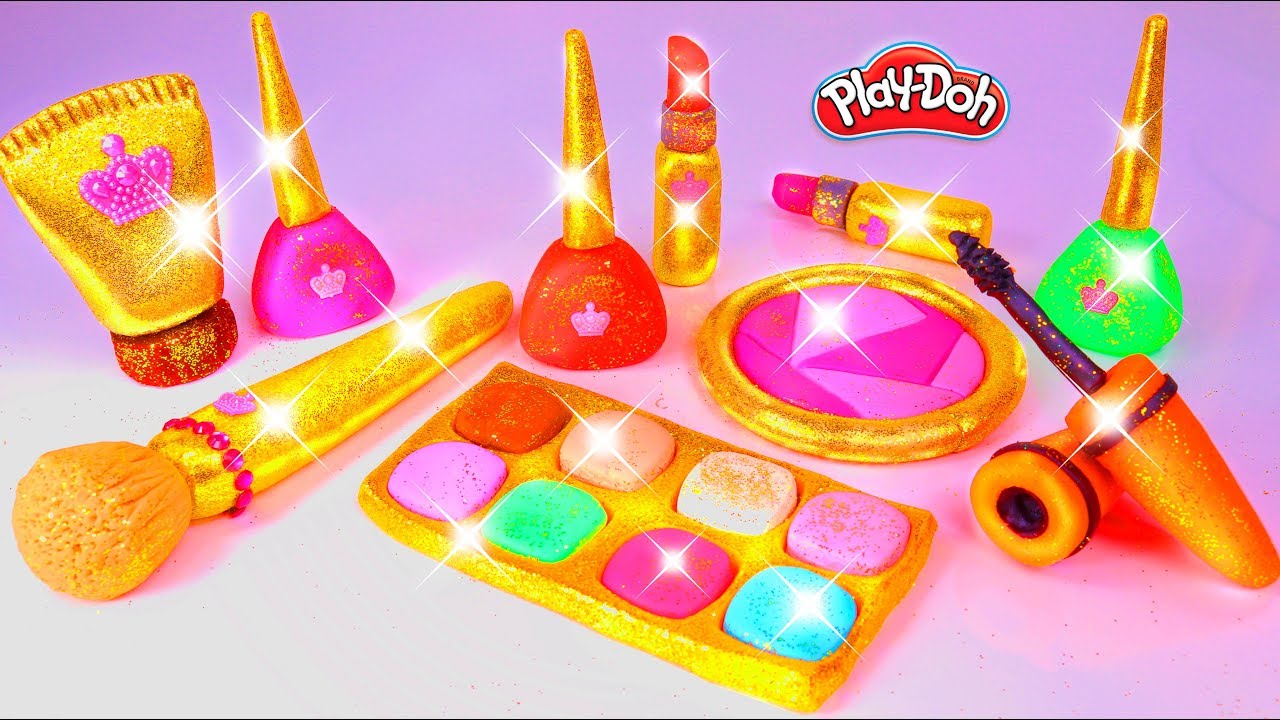 Play Doh Makeup Set How to Make Eyeshadow Lipstick 💄 Nail Polish 💅 with Play Doh Fun for Kids
