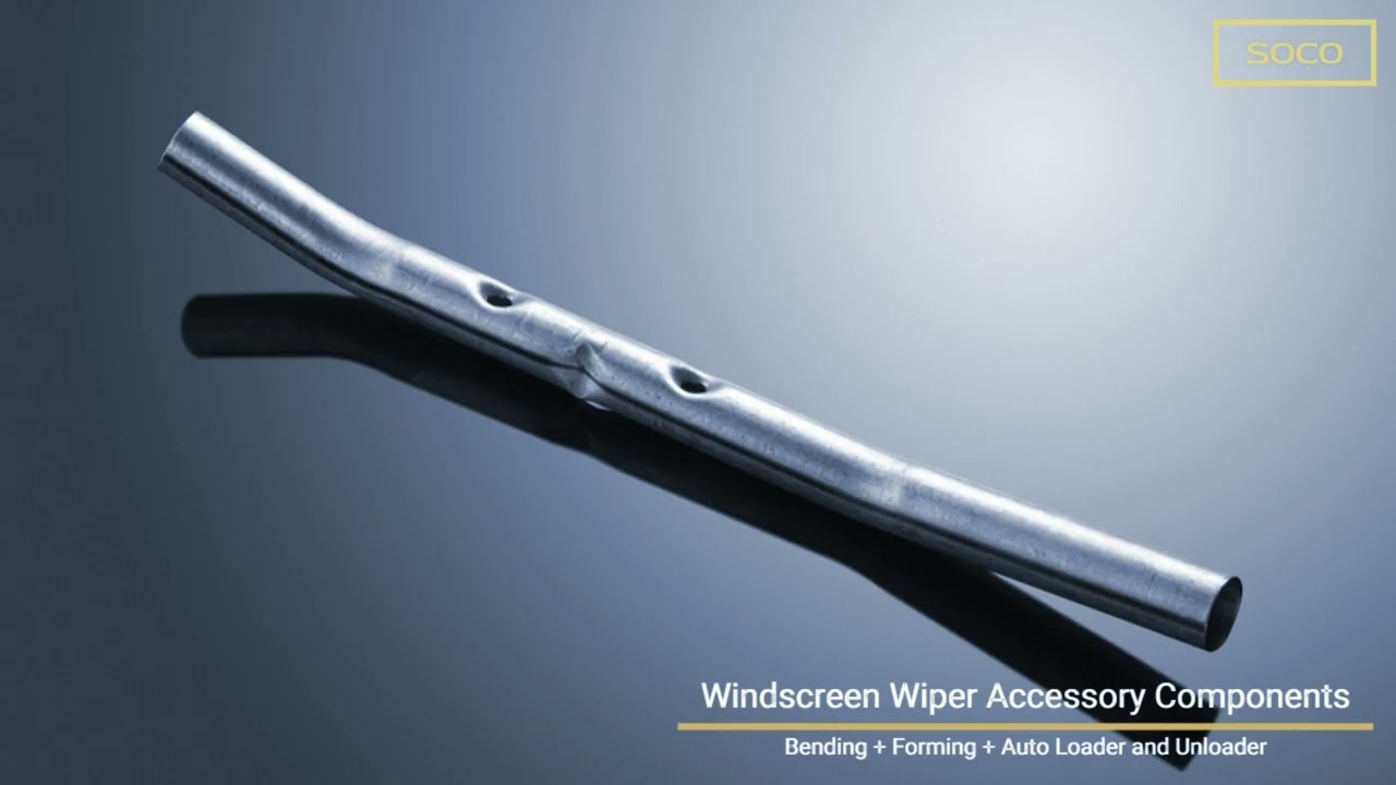 How to bend Windscreen Wiper Components? By SOCO Tube Bending + Forming machine,和和機械全電彎管機 + 成型