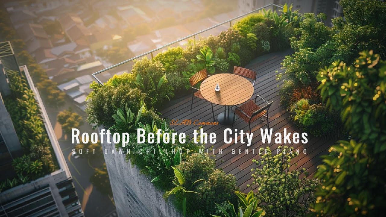 [ SLAB Commons ] Rooftop Before the City Wakes ✦ Soft Dawn Chillhop with Gentle Piano