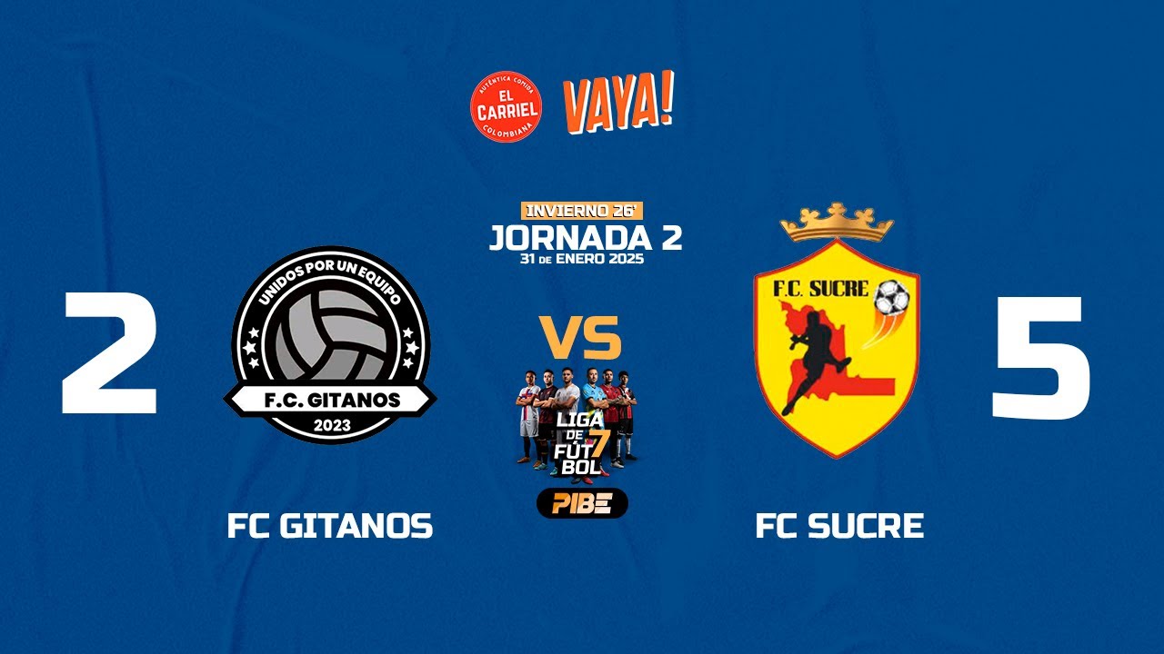 FC Gitanos 2 • FC Sucre 5 l Jornada 2 Ligas PIBE 🟠⚫️ Invierno 2026