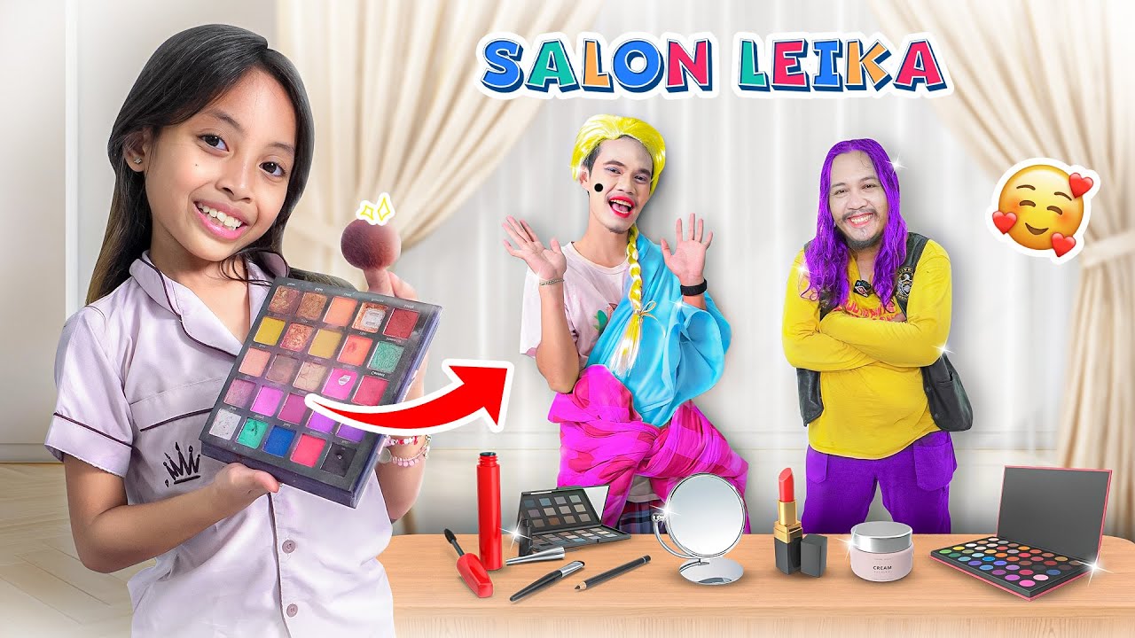 WAJAH TOMPEL & GONDRONG DICORET-CORET LEIKA!! 😱 MAKE UP BUNDA DIPAKE?!