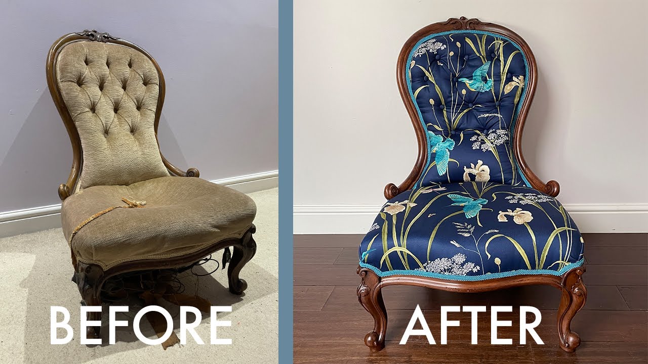 Transforming an old Victorian chair into a stunning accent chair!