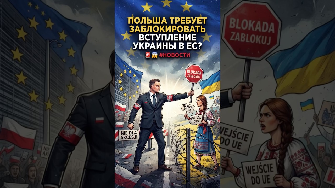 🚨 Польша требует заблокировать вступление Украины в ЕС? 😱 #Новости