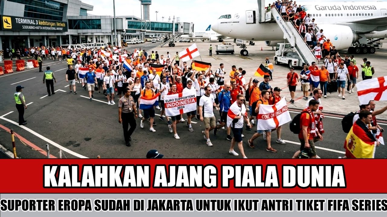 PIALA DUNIA KALAH SAING~RIBUAN FANS BOLA EROPA MALAH KEJAKARTA UNTUK NONTON LAGA PEMBUKA FIFA SERIES