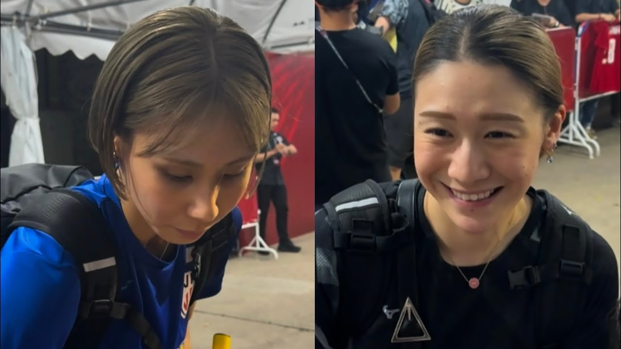 นักวอลเลย์บอลหญิงทีมชาติญี่ปุ่นและทีมชาติยูเครนเดินทางกลับที่พักหลังแข่งขันเสร็จ 25/08/2025