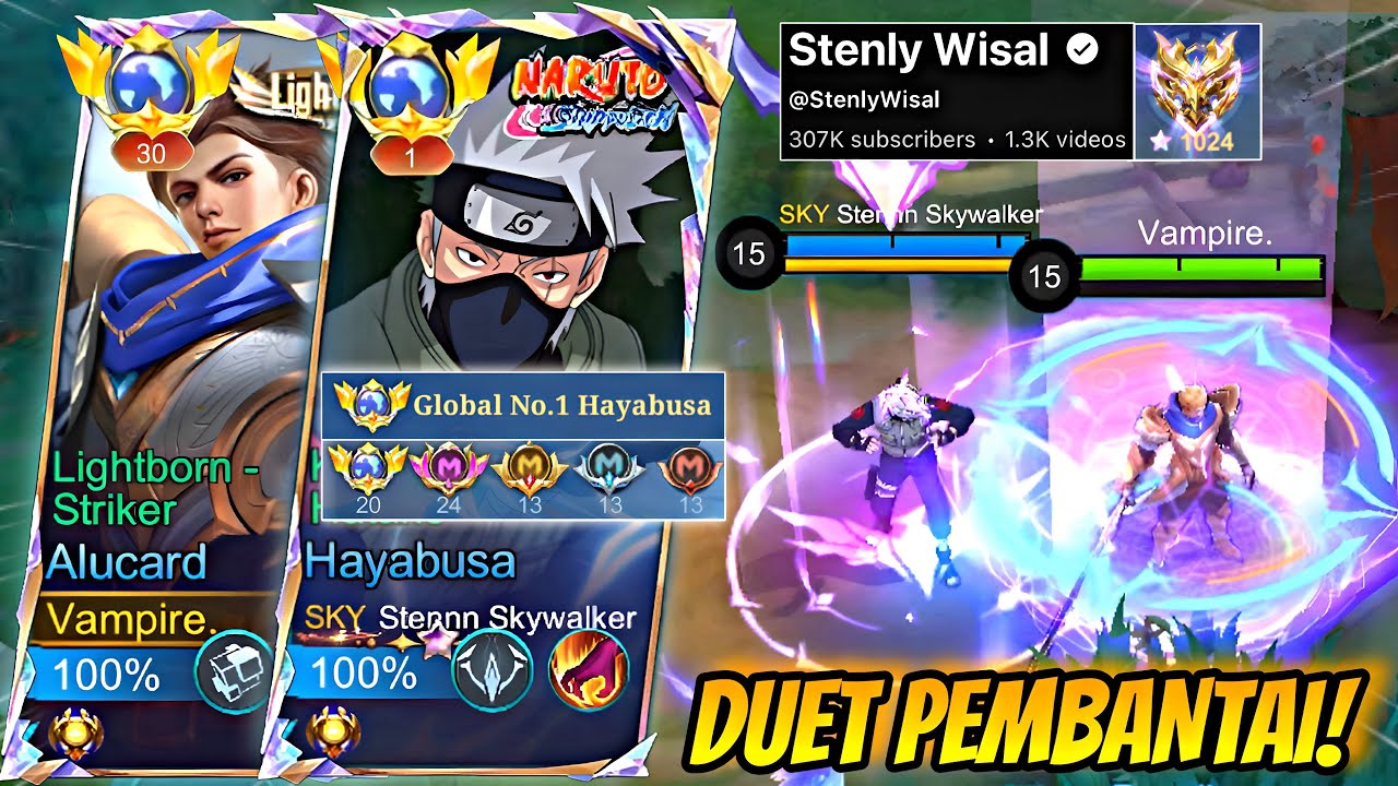 DUET BARENG STENLY TOP GLOBAL 1 HAYABUSA! COMBO MAUT AUTO BANTAI RANKED 🔥 | MLBB
