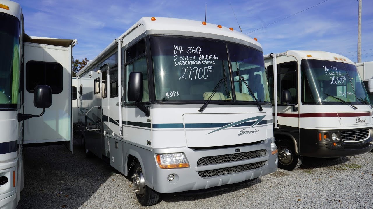 SOLD! 2003 Itasca Suncruiser 33V Class A Gas, 2 Slides, Fiberglass Roof, Workhorse, $29,900