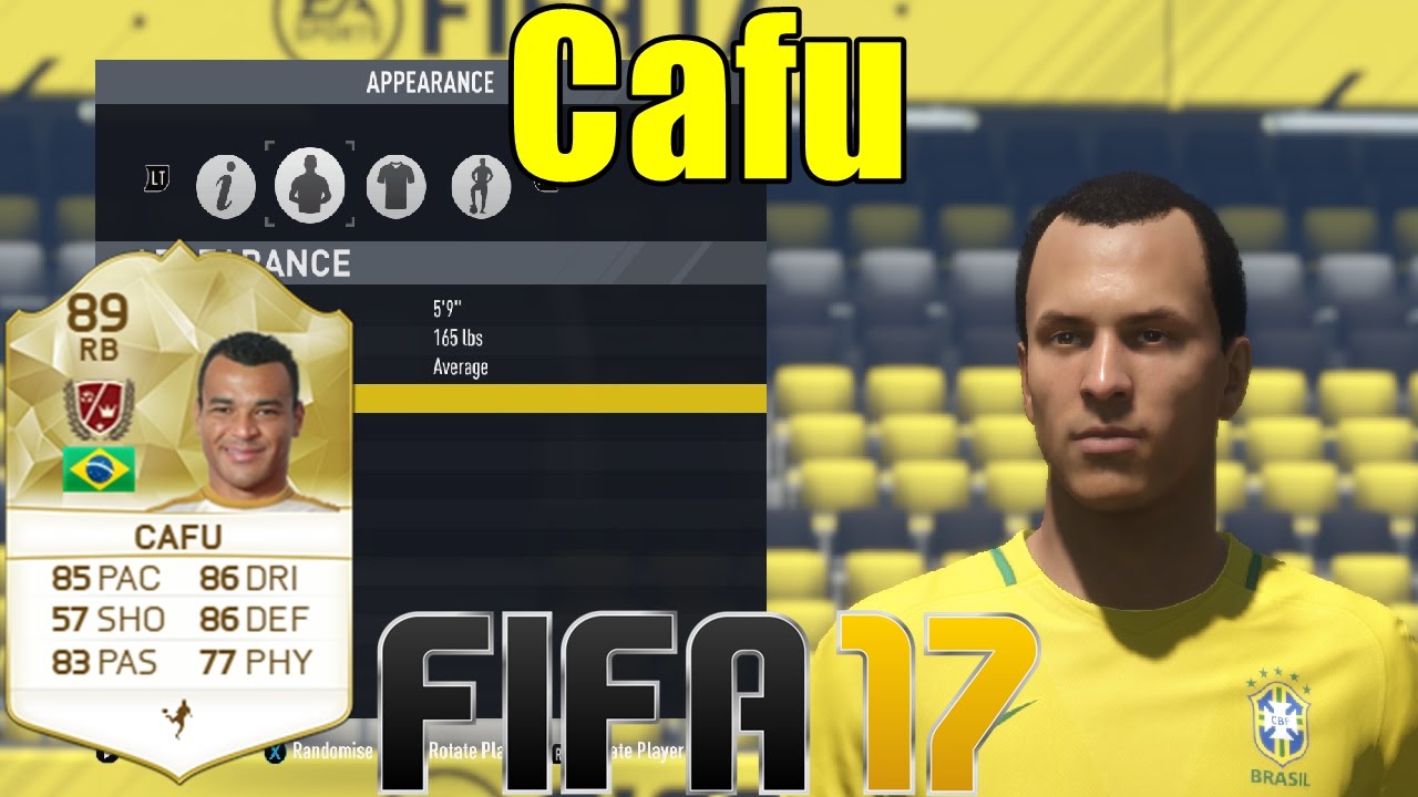 FIFA 17 - Cafu - Virtual Pro Look A Like Tutorial ( with Stats )