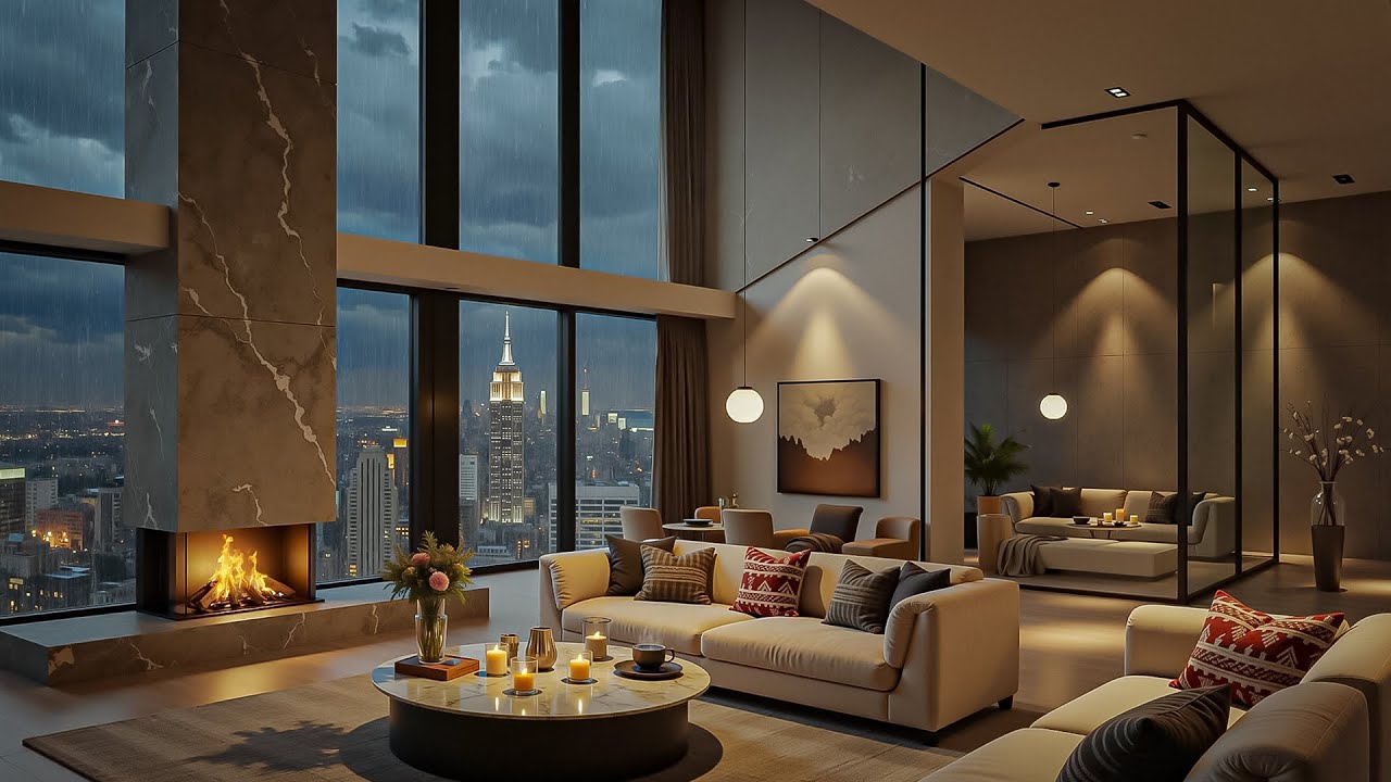 Secret NYC Hideaway Exposed: Rainy Windows, Crackling Fire, Jazz Vibes | You Won’t Stop Watching!