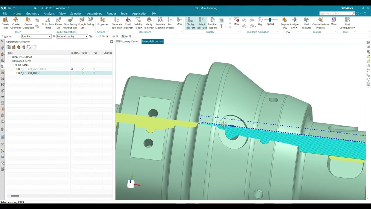 Siemens NX CAM - Mill-Turn Example - Part1