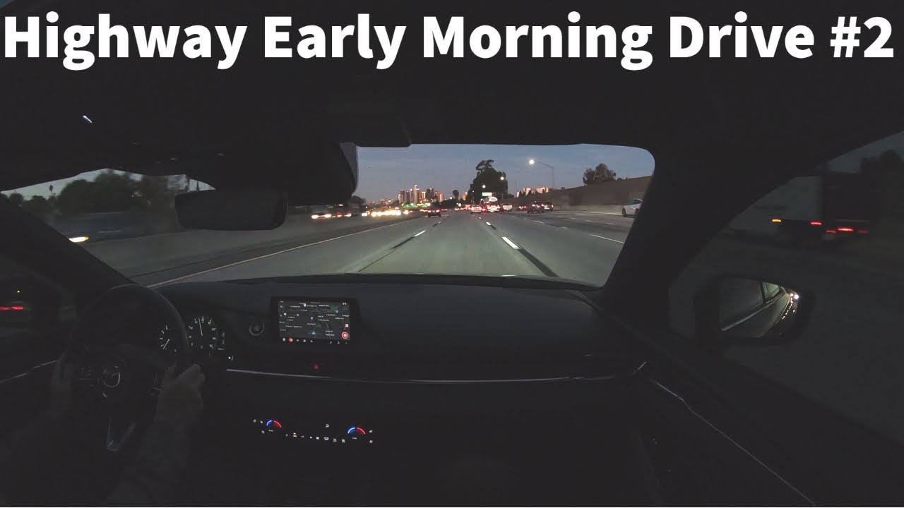 1 Hour Highway Early Morning Driving for Sleep, ASMR, Relaxing #2 (Passenger View)