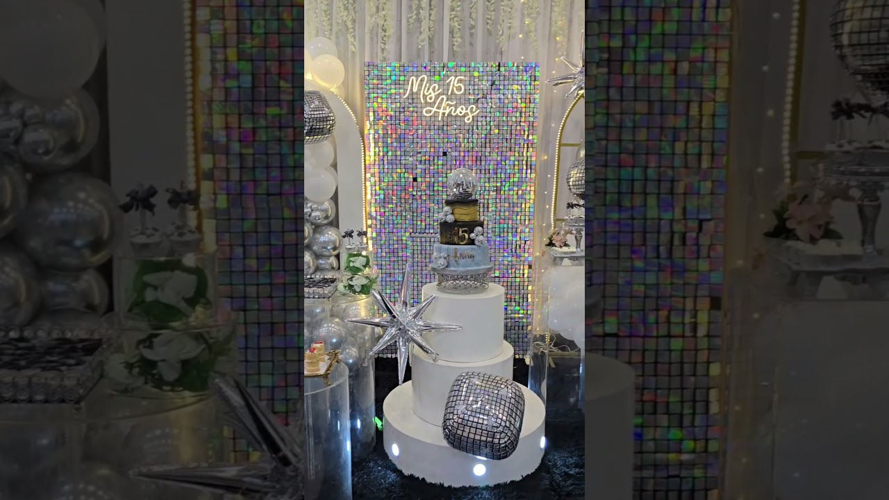 decoracion de fiesta estilo bolas disco 