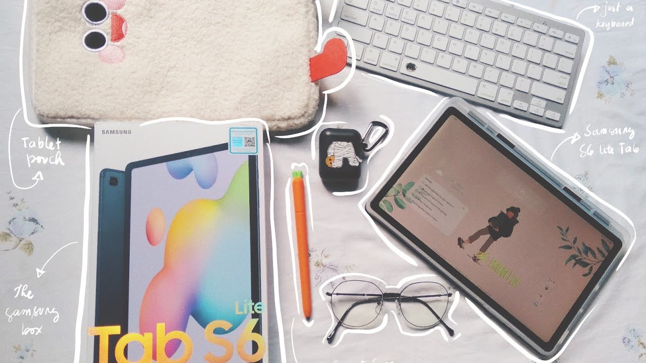 🌙 Samsung S6 Lite Tab and Accessories | A Not-So-Aesthetic Unboxing | The First Vlog 📸