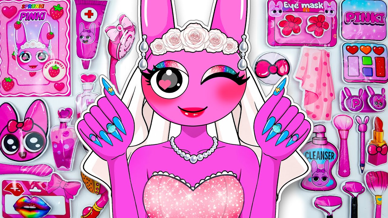 Paper DIY💖INCREDIBOX SPRUNKI Pinki Bridal 💖Fashion Skincare + Makeup pt 2💖Blind Bag Unboxing