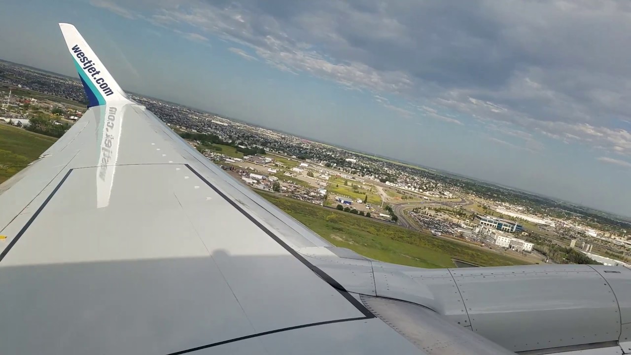 Mid-Runway Takeoff - Westjet Airlines (WJA1540) B737-700 winglet - Calgary Int. Airport to Houston