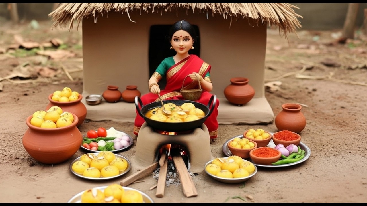 Miniature village cooking Rasmalai recipe 🤤| Rasmalai shop ASMR | indian village Tiny kitchen story