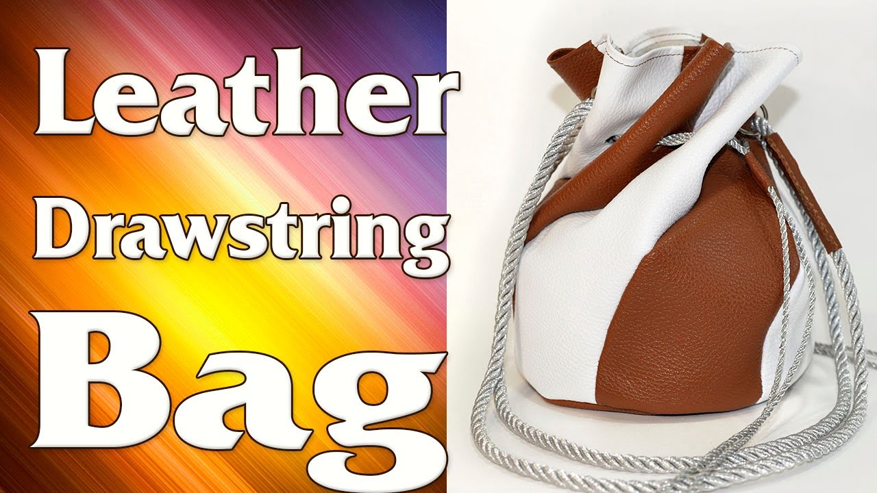 Sewing Leather Twisted Drawstring Bag