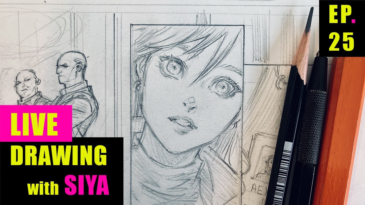 INKING A COMIC BOOK PAGE | LIVE DRAWING with Siya Oum | Episode 25