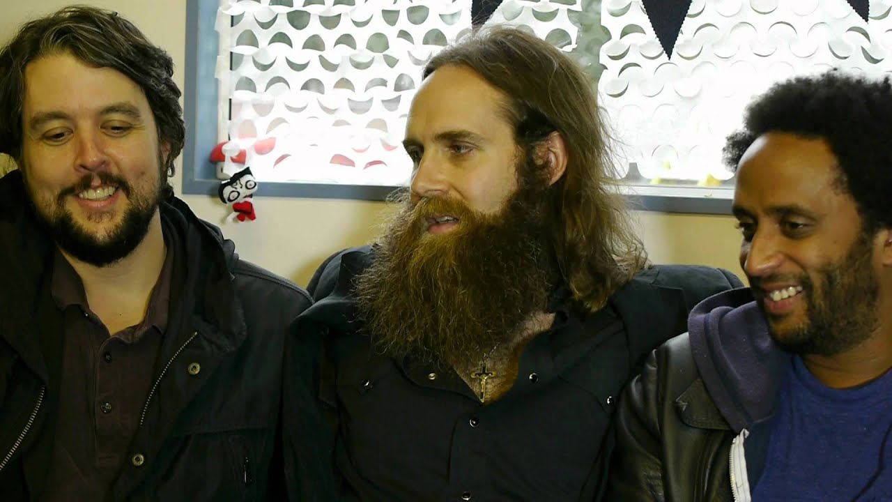 Elbow in conversation with Josh T. Pearson backstage at Latitude 2012