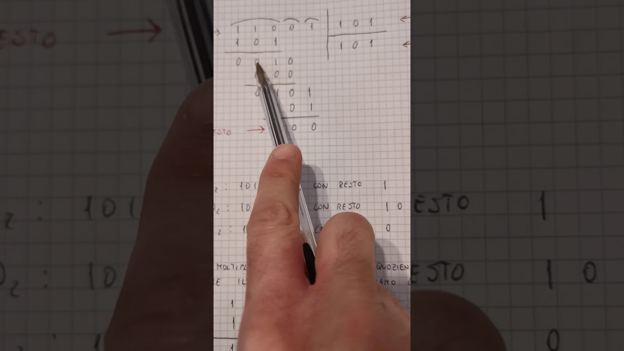 divisione fra numeri binari