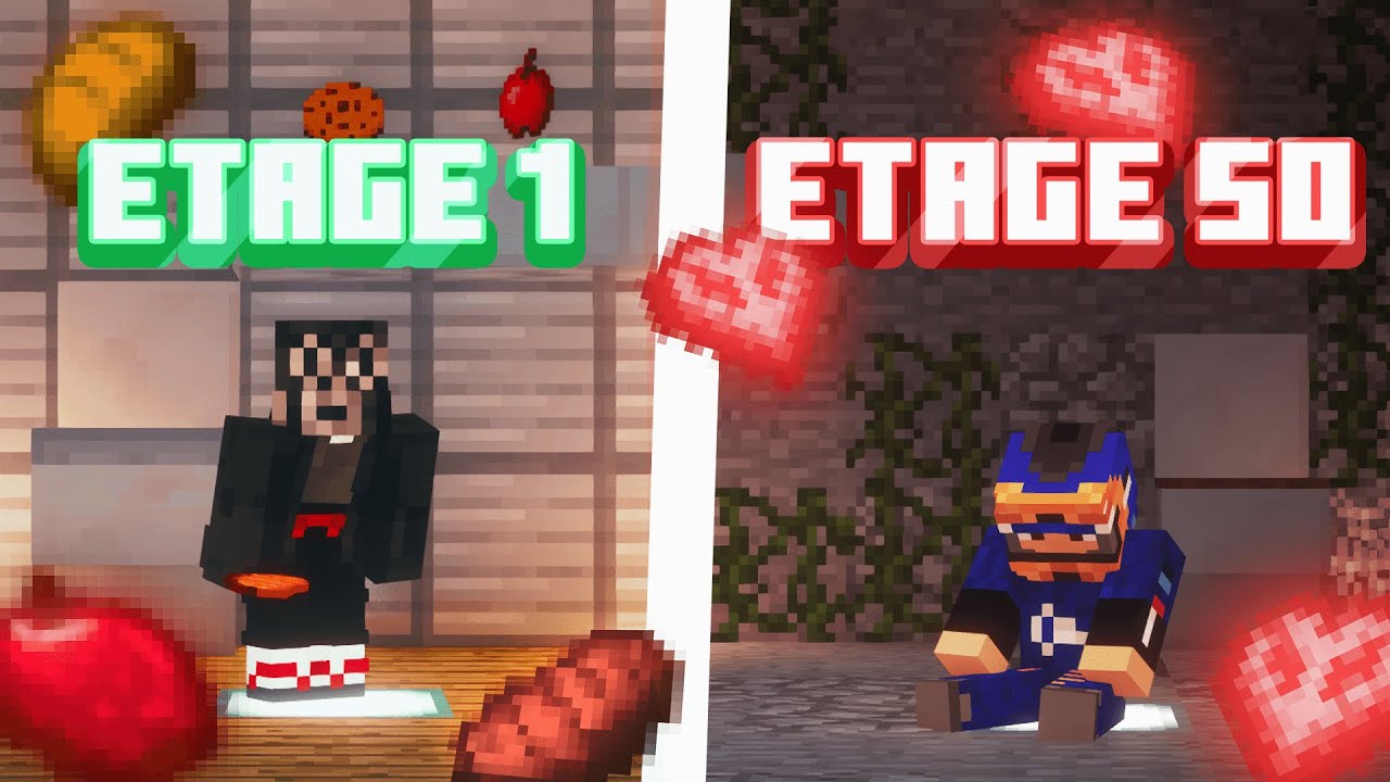 65 JOUEURS bloqués dans une tour sur Minecraft