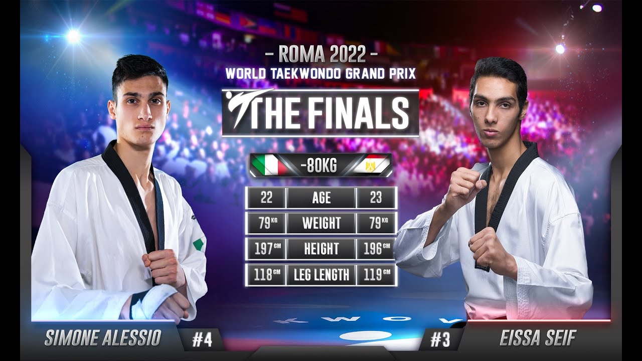 223 М-80 кг F ALESSIO Simone ITA 🔵 vs 🔴 EISSA Seif EGY I Рим, Гран-при мира по тхэквондо 2022 года