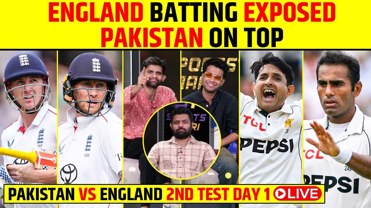 🔴PAKISTAN VS ENGLAND 2ND TEST DAY 1 LIVE: ENGLAND BATTING EXPOSED, PAKISTAN ON TOP #pakvseng
