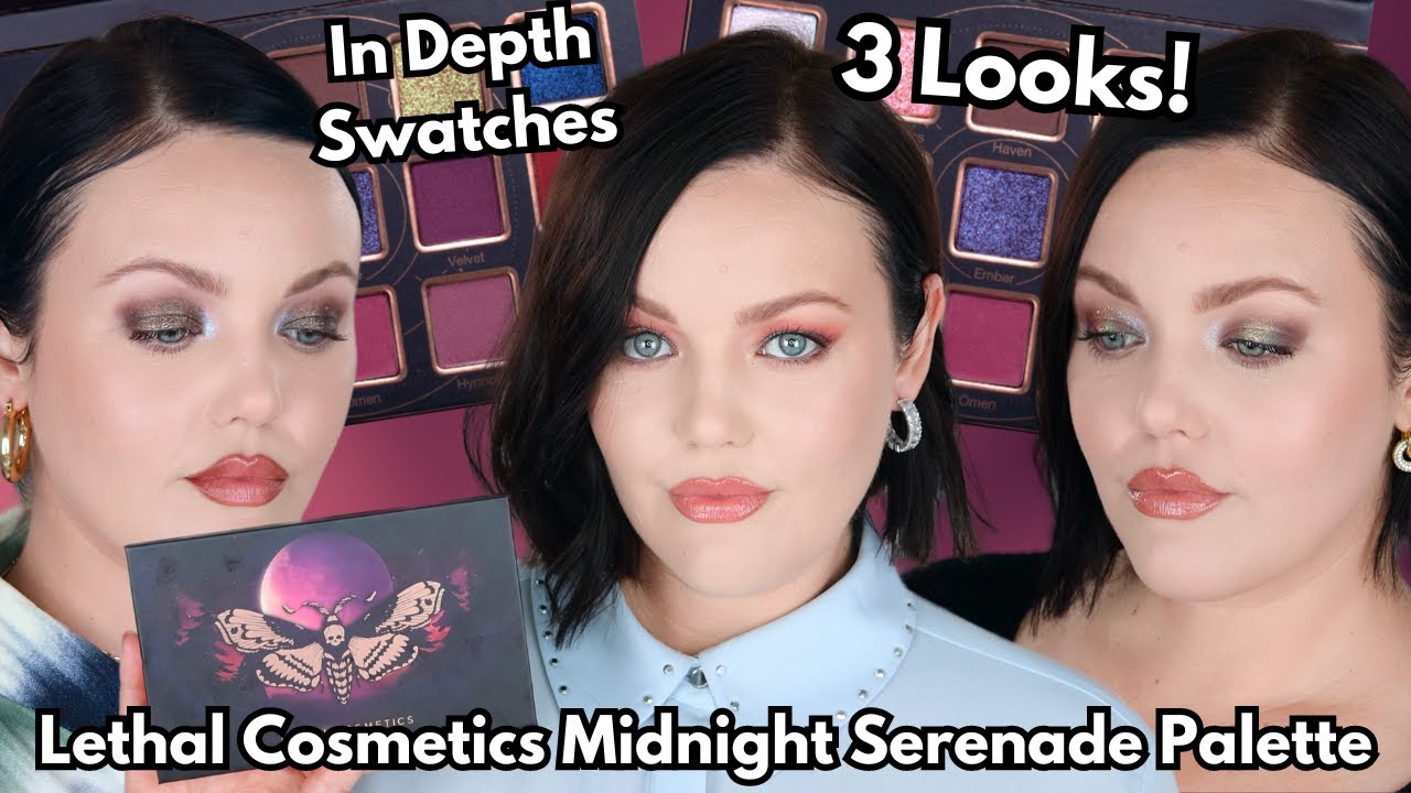 Палетка теней Lethal Cosmetics Midnight Serenade! 3 образа, свотчи и обзор
