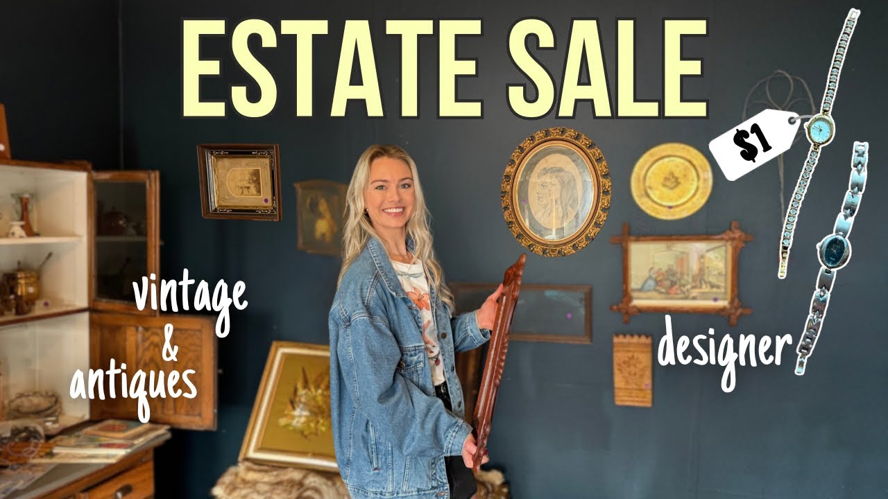 come estate sale shopping with me | vintage, designer & antiques