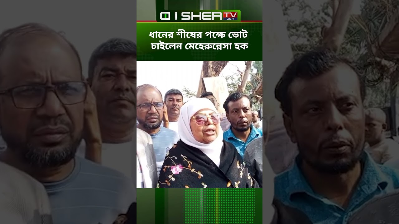Meherunnesa Haque seeks votes for paddy sheaves in election rally