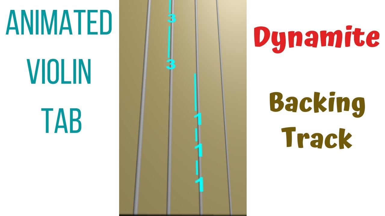 DYNAMITE 💥 by BTS — Backing Track Violin Tutorial & Cover | Animated Violin TAB | Play Along