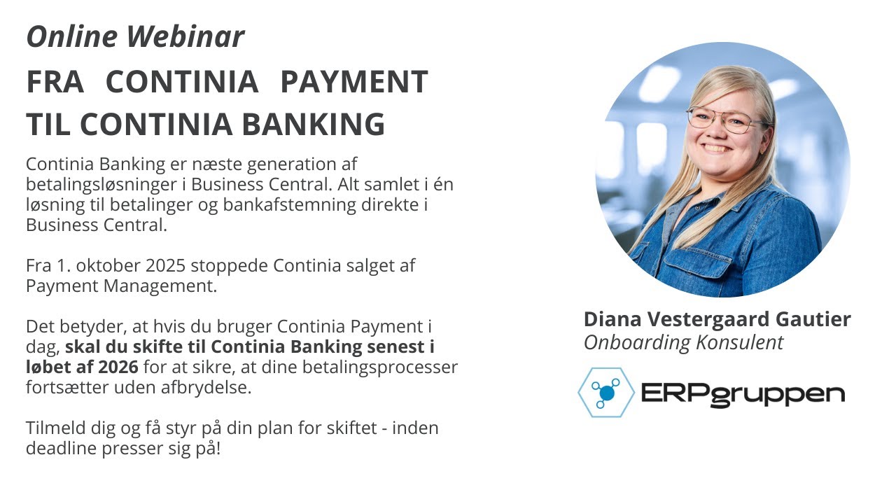 Fra Continia Payment til Continia Banking