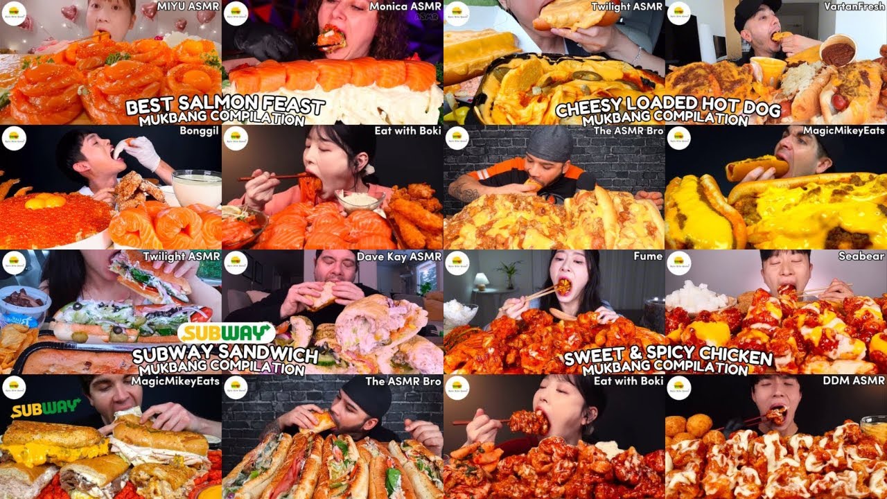 ASMR | 1 HOUR ULTIMATE SATISFYING BIG BITES MUKBANG COMPILATION PART 5 |