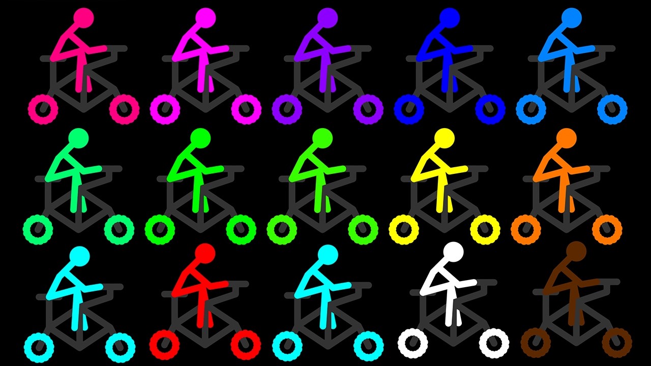 The UNICYCLE Stickman Survival Race in Algodoo