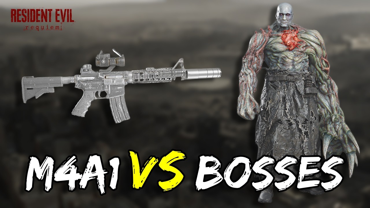 Max Level M4A1 VS All Bosses - Resident Evil Requiem | Insanity Difficulty - No Damage