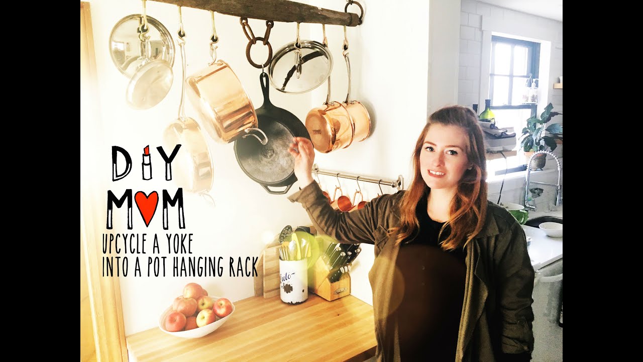 How to Make a Pot Hanging Rack on a Budget for your Kitchen