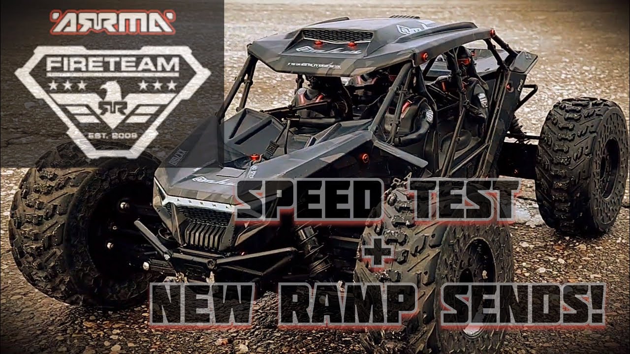 Arrma Fireteam speed test then hits the ramp!