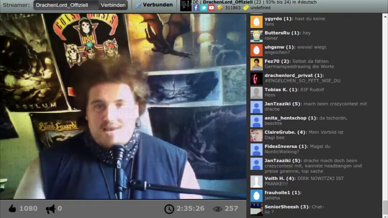 #AlterSchinken Drachenlord YouNow - 10.07.2015 - Draches Engelchen/Call-in Show