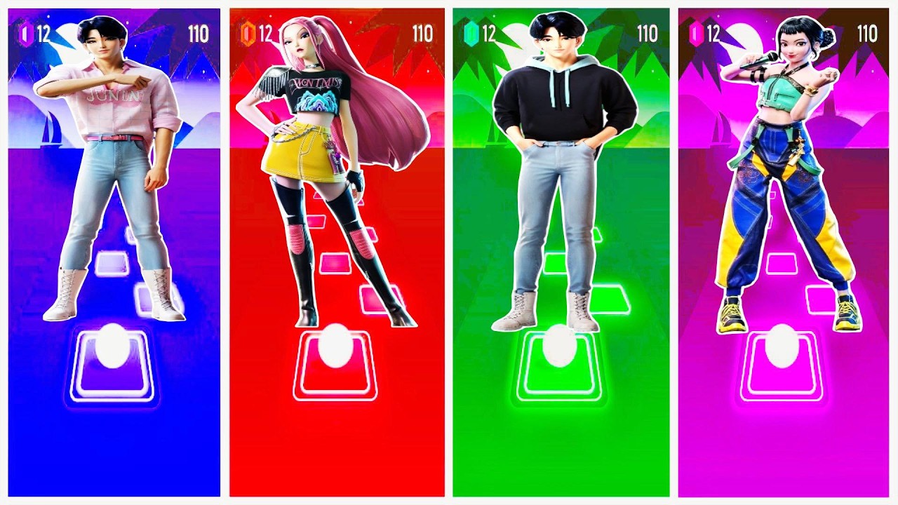 KPop Demon Hunters - The Saja Boys first meeting - Coffin Dance Song TILES HOP