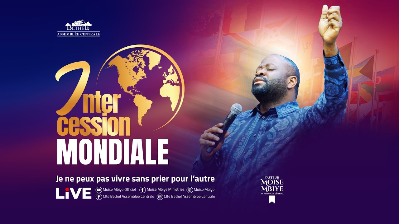 CULTE DE D'INTERCESSION MONDIALE/JEUDI 12.02.2026/ VACATION SOIR AVEC LE PASTEUR MOISE MBIYE