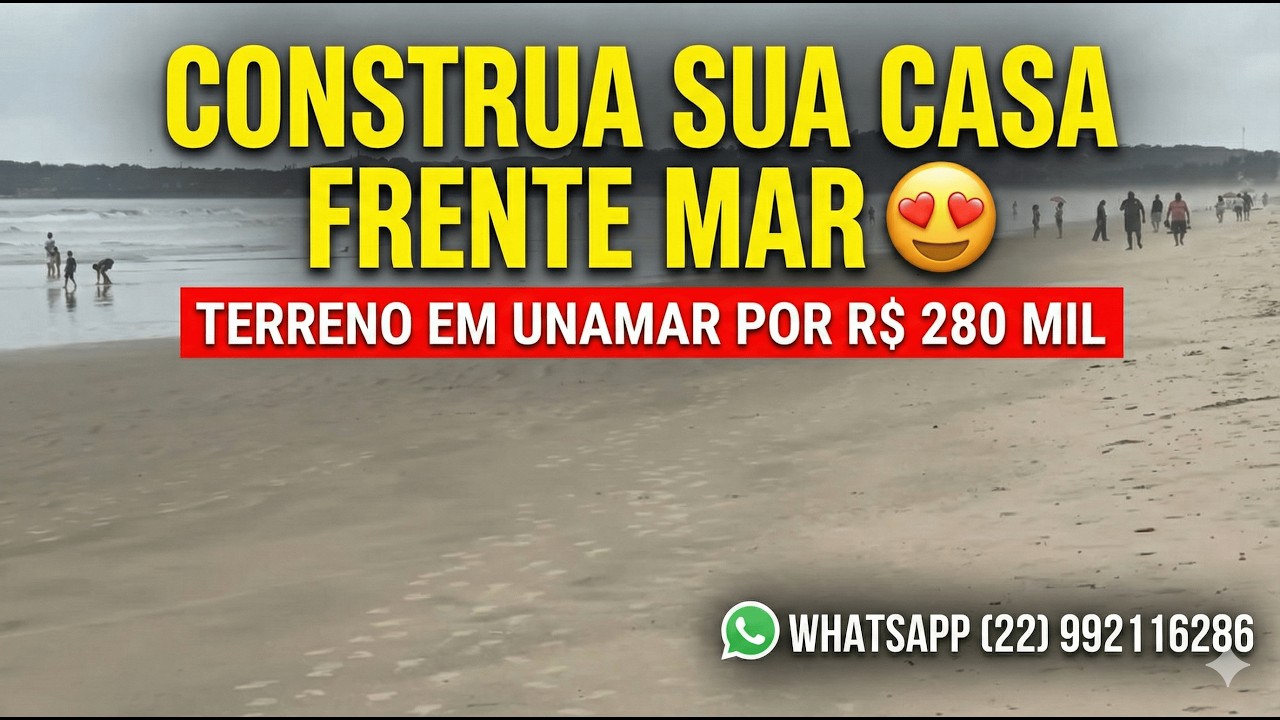 Praia dos Corais Unamar terreno a venda frente pro mar R$ 280 mil