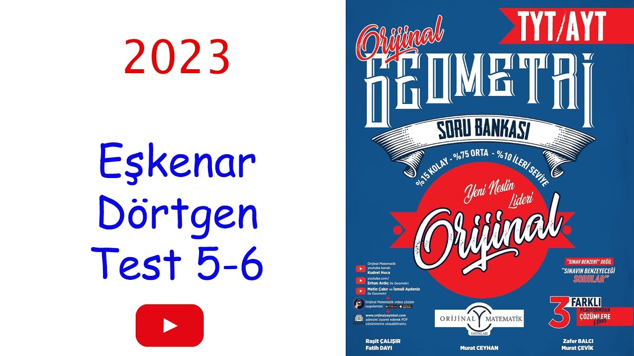 Orijinal geometri eşkenar dörtgen test 5,test 6