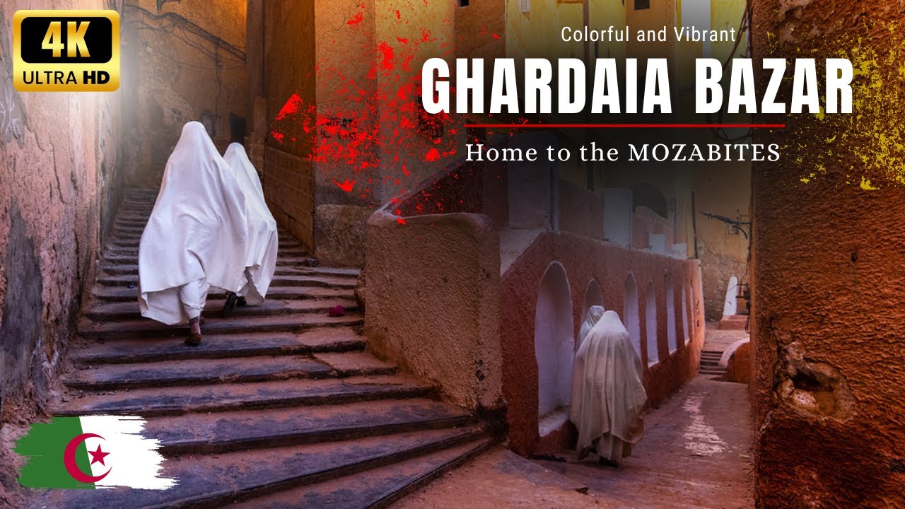 Ghardaia Bazar (Mozabites IBADI Muslim of ALGERIA) | 4k Walking Tour