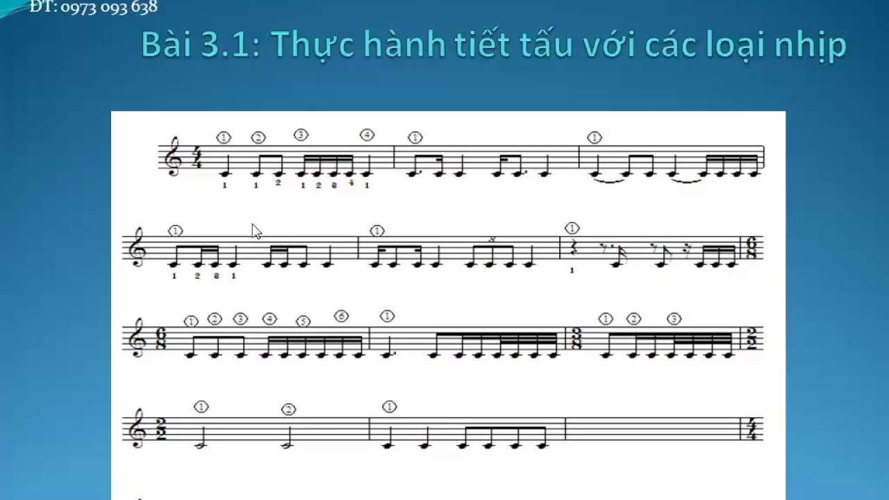 Cách đọc bản nhạc - Bài 3.1 thực hành tiết tấu với các loại nhịp