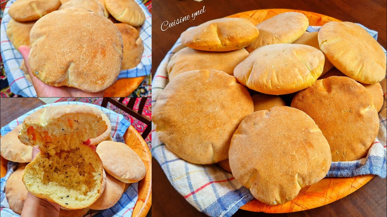 خبز العيد بنين خفيف منفوخ وفارغ من داخل وصفة ساهلة ومكونات بسيطة من غير لا حليب لا ياغورت لا زبدة